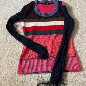 CUSTO BARCELONA 〰️ Rare Mesh Panels Top